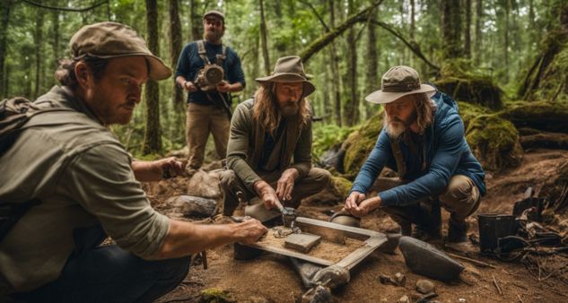 A group of explorers uncover ancient artifacts on Oak Island.